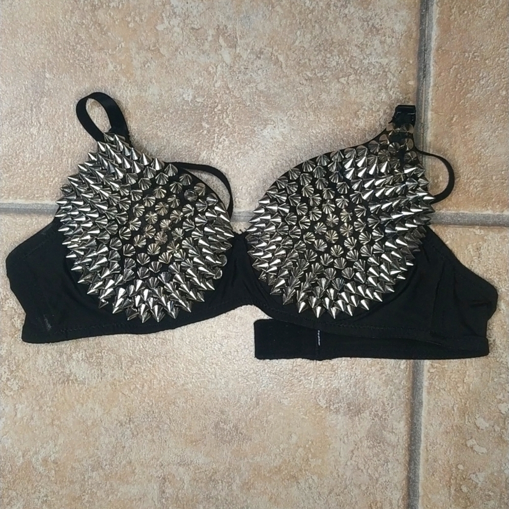 Studded spike bra